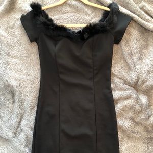Mini Dress with faux fur